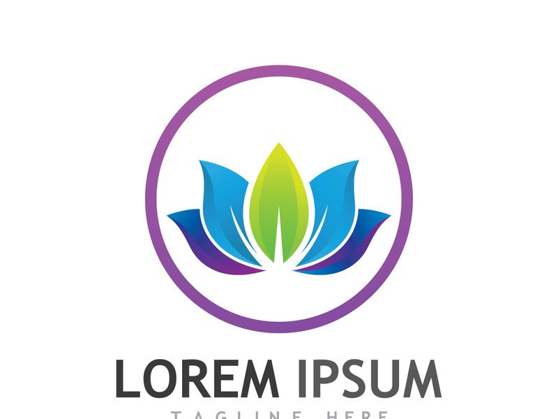 Colorful lotus flower logo design.