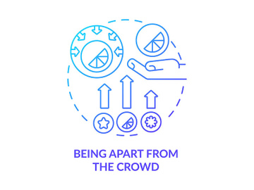 Being apart from crowd blue gradient concept icon preview picture