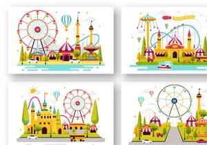 9 Amusement Park Illustration