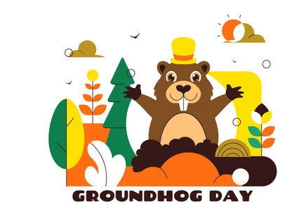 10 Happy Groundhog Day Illustration