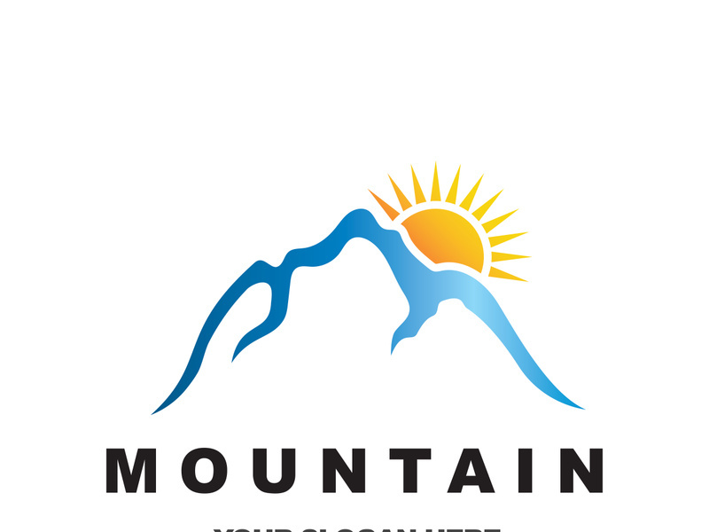 Mountain icon logo template vector illustration design