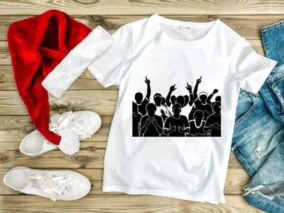 A group of people with their hands raised in celebration or protest