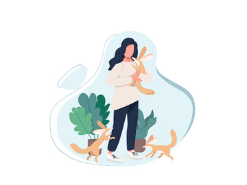 Exotic pet owner flat color vector faceless character preview picture