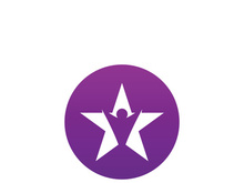 People star logo design to achieve a success or dream.