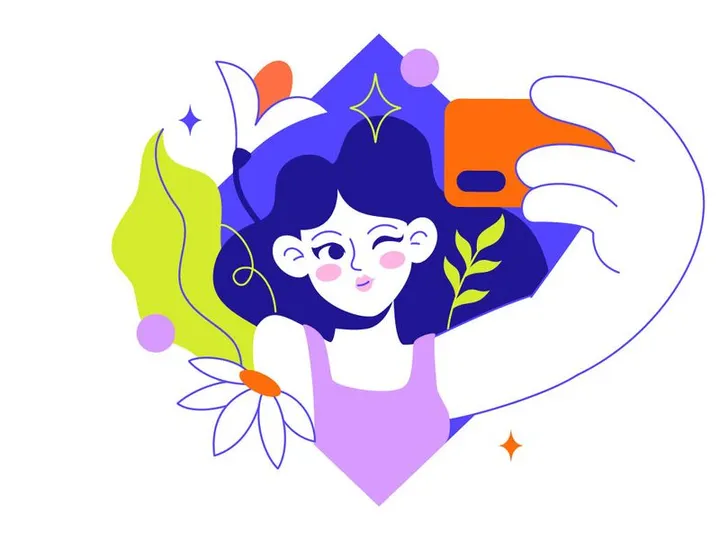 4 Ilustración Vectorial de Selfie