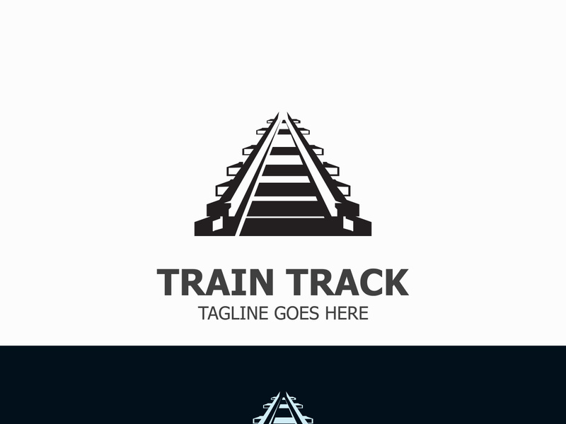 Train Track logo image design railway transportation template icon