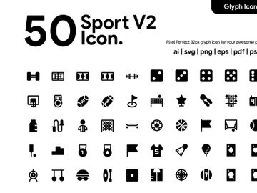 50 Sport Glyph Icon preview picture