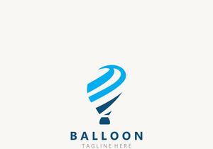 Air balloon logo creative design air transport symbol template simple illustration