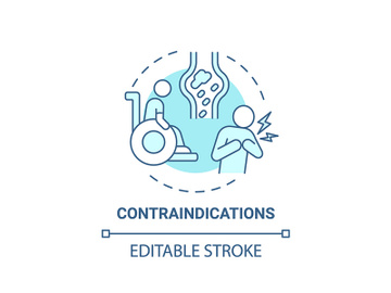 Contraindications blue concept icon preview picture