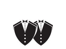 Classic tie icon and suit fashion man logo design