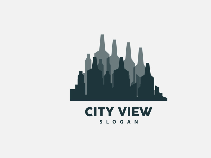 Cityscape Logo, Metropolis Skyline Design, City Building Vector, Icon Symbol Illustration