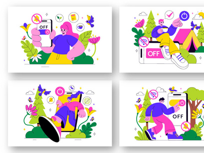 10 Digital Detox Retreat Illustration
