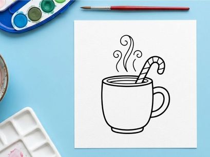 Steaming hot coffee cup with swirl steam on minimalist white background for cozy winter morning
