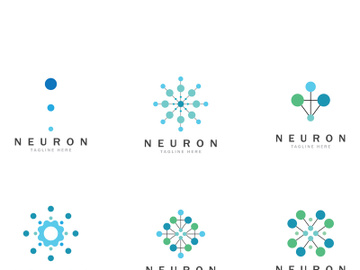 Neuron logo or nerve cell logo design,molecule logo illustration template icon with vector concept preview picture