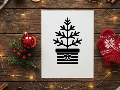 Minimalist Christmas Tree in Gift Box for Holiday Decor