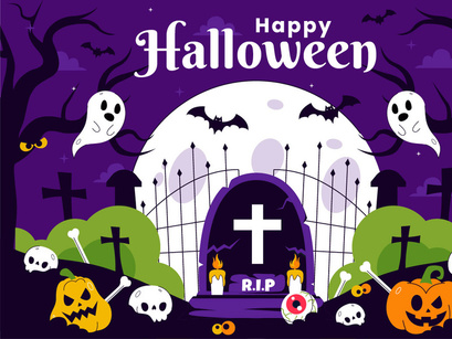 11 Happy Halloween Night Festival Illustration