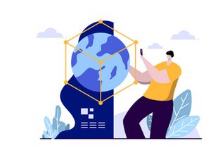NFT Non Fungible Token  flat Illustration