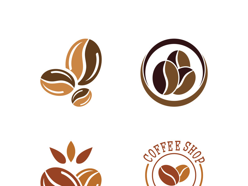 Coffee bean icon vector illustration template