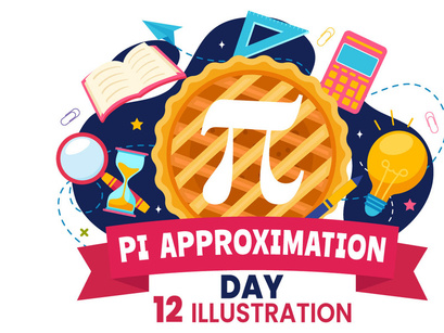 12 Pi Approximation Day Illustration