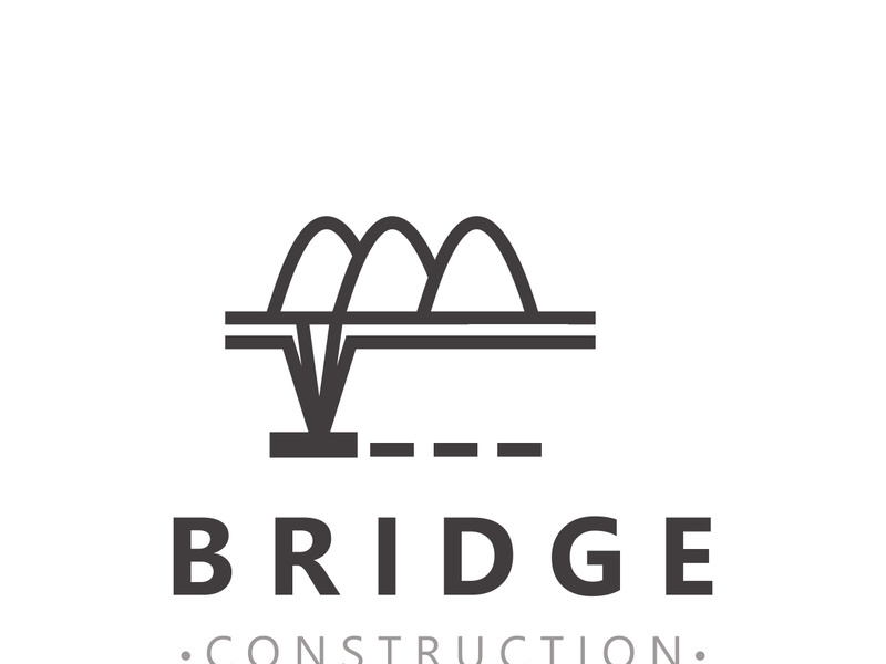 Minimalist Bridge logo suitable for building and construction workers vector design