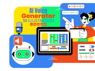10 AI Voice Generator Tools Illustration preview picture