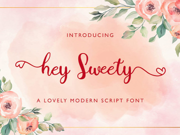 Hey Sweety - Modern Script Font preview picture