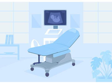 Ultrasound machine for pregnancy flat color vector illustration preview picture
