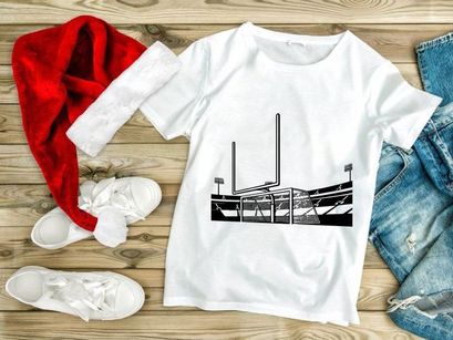 American football stadium goal post and empty bleachers illustration