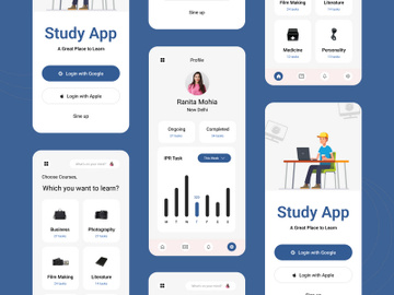 Online Course Education App Mobile Application UI Kit preview picture