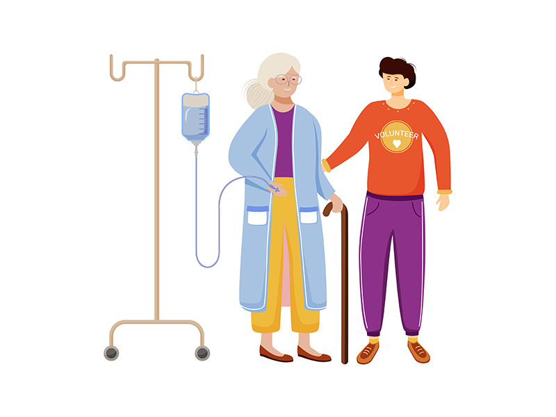 Elderly care flat vector illustration
