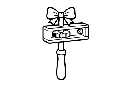 Halloween gift box with bow hanging on door. Spooky present package tied with ribbon for trick-or-treat decoration.