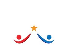 People star logo design to achieve a success or dream.