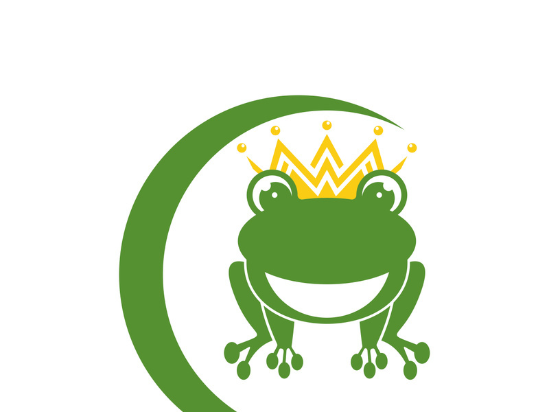 King frog logo icon template design vector illustration