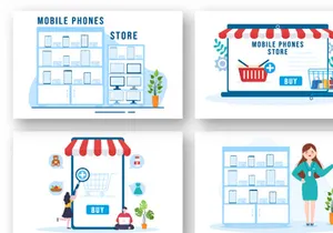 13 Mobile Phone Store Illustration