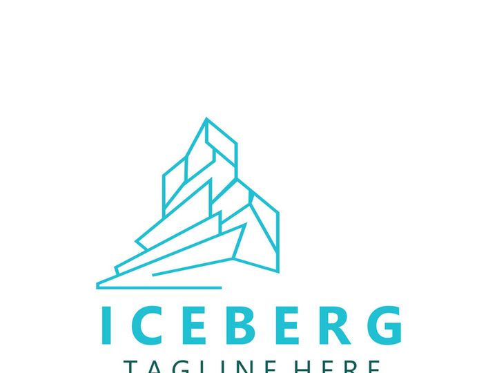 Iceberg Logo Design,simple ice mountain landscape Template vector Illustration