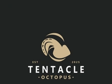 Octopus tentacle logo image design ocean animal vintage illustration