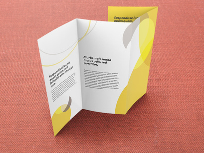 16×9 Double Parallel Fold Brochure Mockups