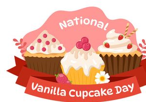 10 National Vanilla Cupcake Day Illustration