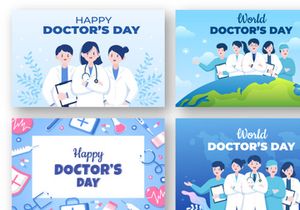 12 World Doctors Day Vector illustration
