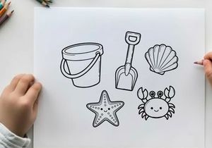 Beach summer toys set flat design vector illustration