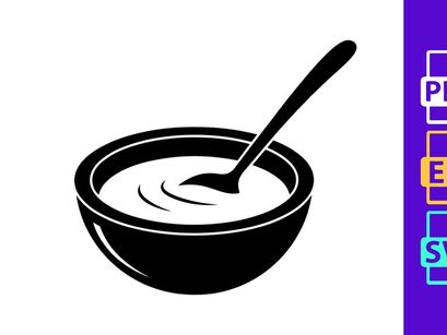 Simple Bowl Spoon Icon