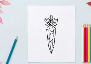 Elegant diamond-shaped Christmas ornament with floral bow vector illustration for festive designs