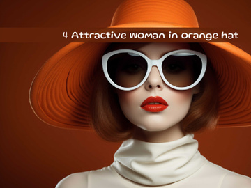 Attractive woman in orange hat preview picture