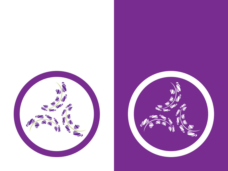 Fresh lavender flower logo vector flat design