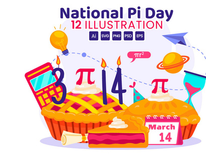 12 National Pi Day Illustration