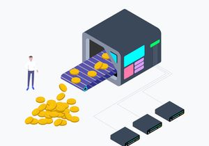 Cryptocurrency Mining Factory Isometric Graphic