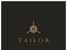 tailor logo icon illustration template combination of buttons for clothes, thread and sewing machine, for clothing product design, convection companies, fashion in vector form