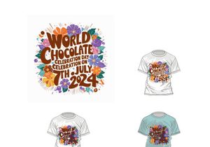 t shirt design world chocolate day with a floral design Bundle