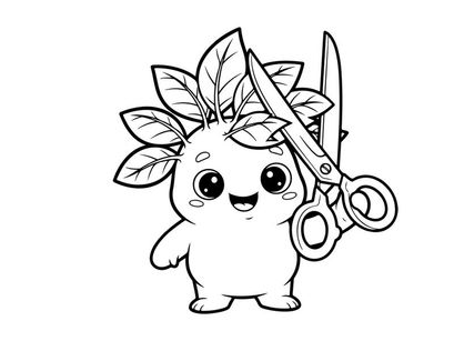 Cute unicorn cutting hair vector illustration flat design