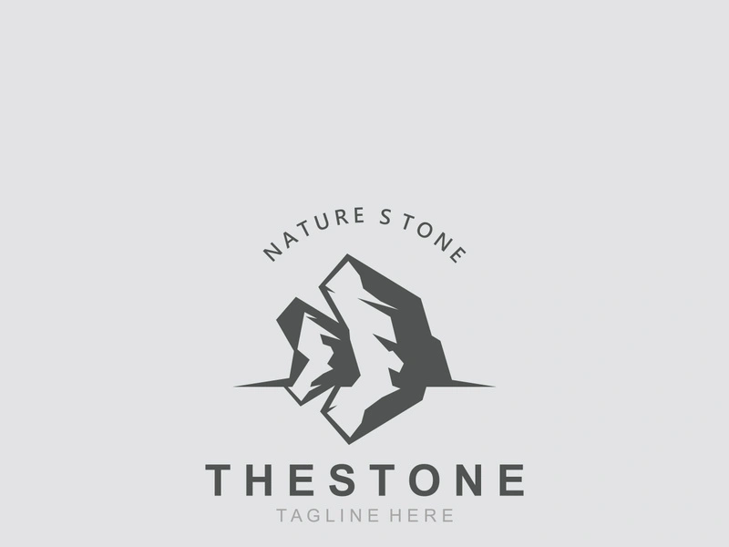 Stone logo template design simple elegant product brand natural element